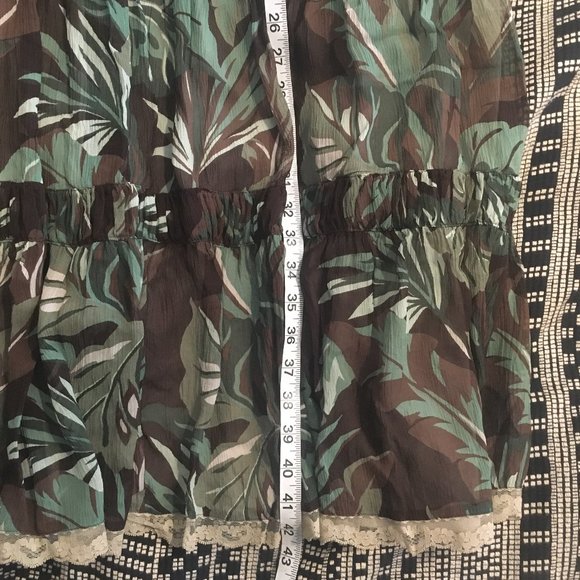 Michael Kors Dress 12 Tier midi Tropical Leaf - Picture 8 of 10